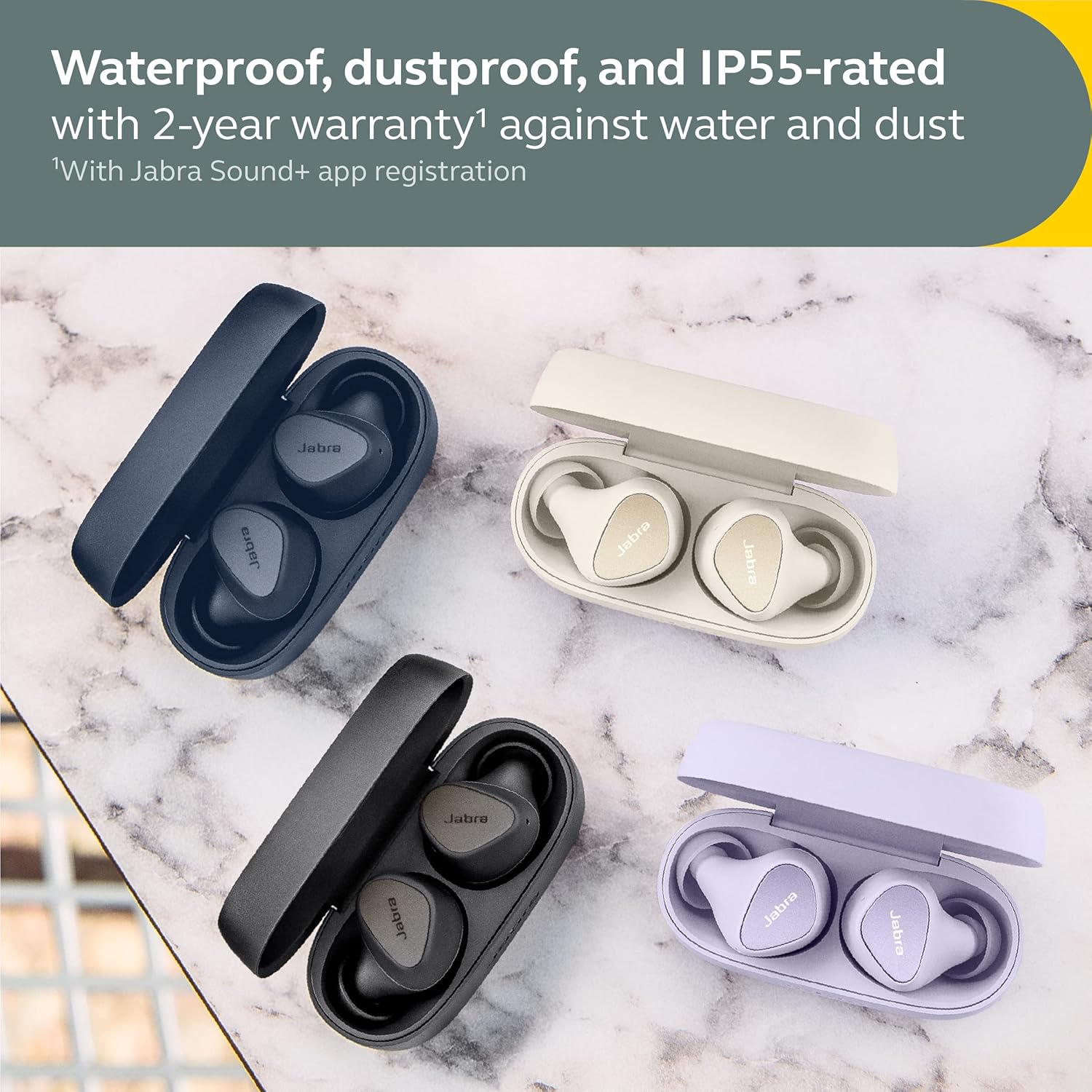 Jabra Elite 4 True Wireless Earbuds - Active Noise Cancelling Headphones - Discreet & Comfortable Bluetooth Earphones, Laptop, iOS and Android Compatible - Navy (Renewed)